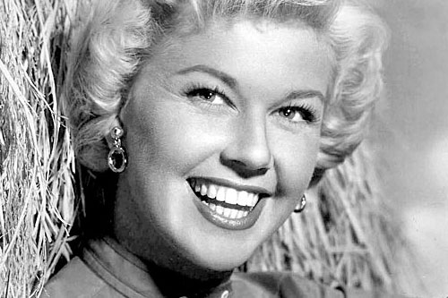 Black and white photo of Doris Day