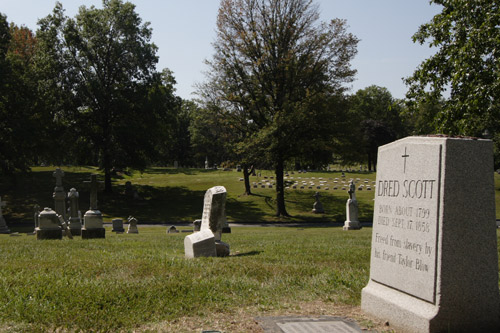 Dred Scott's grave, Calvary Cemetery, St. Louis, Missouri.