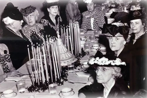 Black and white photo of Women in the 1900s at the Wednesday Club
